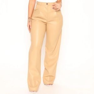 Wide-leg leather pants